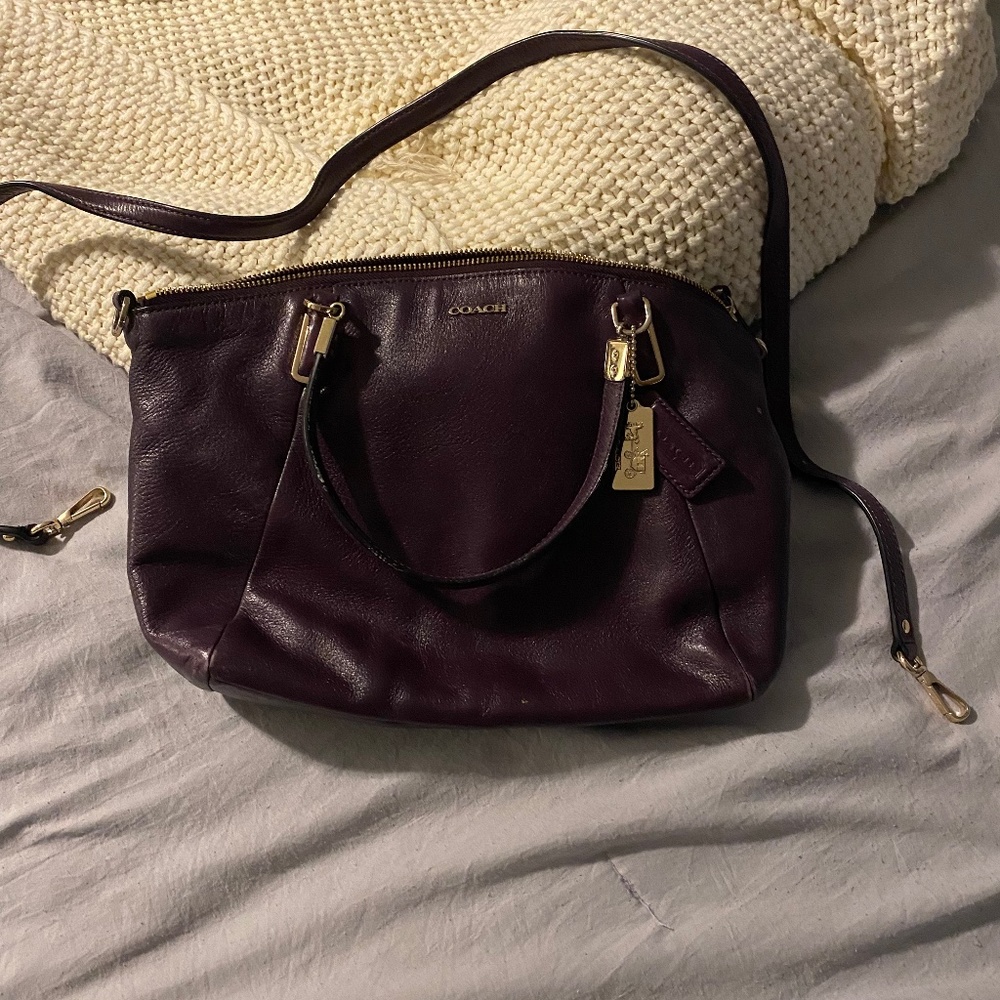 Purple coach purse